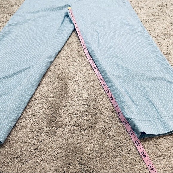 Talbots Classic Side Zip Light Blue and White Patterned Pants Size 10 - Picture 6 of 11